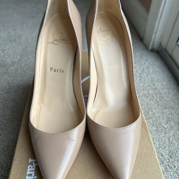 Christian Louboutin Apostrophy Pump 100 NAPPA Nude - Picture 5 of 16